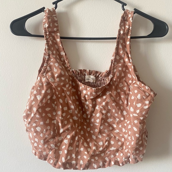 Threads & Supply Spotted Tan Crop top & Wide Leg Pants Set - Picture 6 of 8